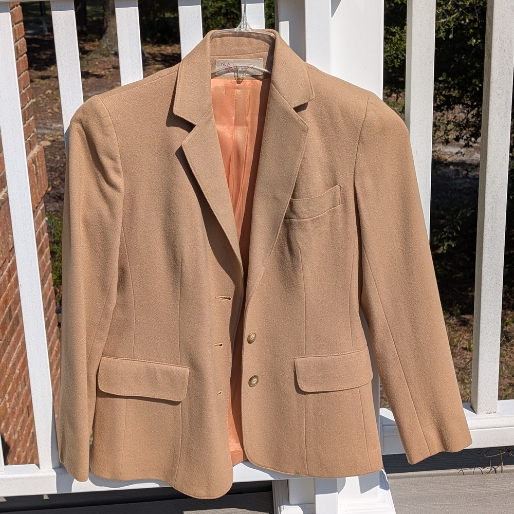 Evan Picone Tan Wool Blazer Sz 6 Fit